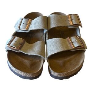 Birkenstock Arizona Taupe Suede Sandals Size 37 US 6–6.5 EUC